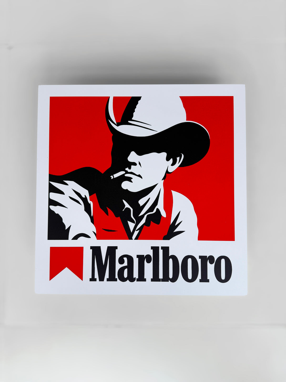 Reclamebord Marlboro sigaretten, aluminium, 40x40 cm