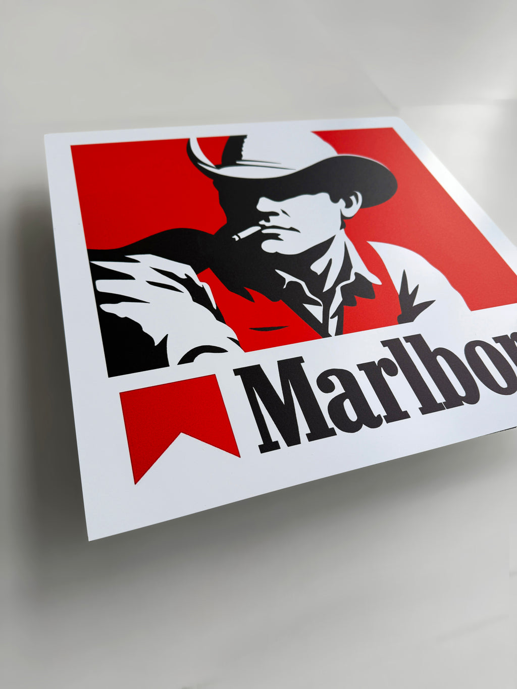 Reclamebord Marlboro sigaretten, aluminium, 40x40 cm