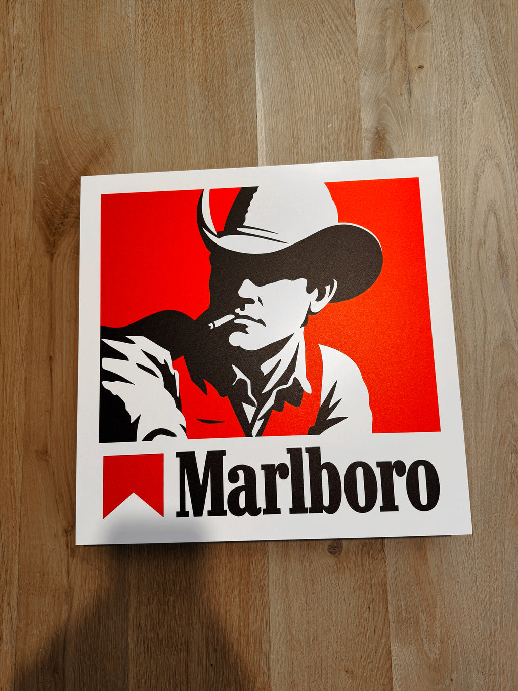 Reclamebord Marlboro sigaretten, aluminium, 40x40 cm