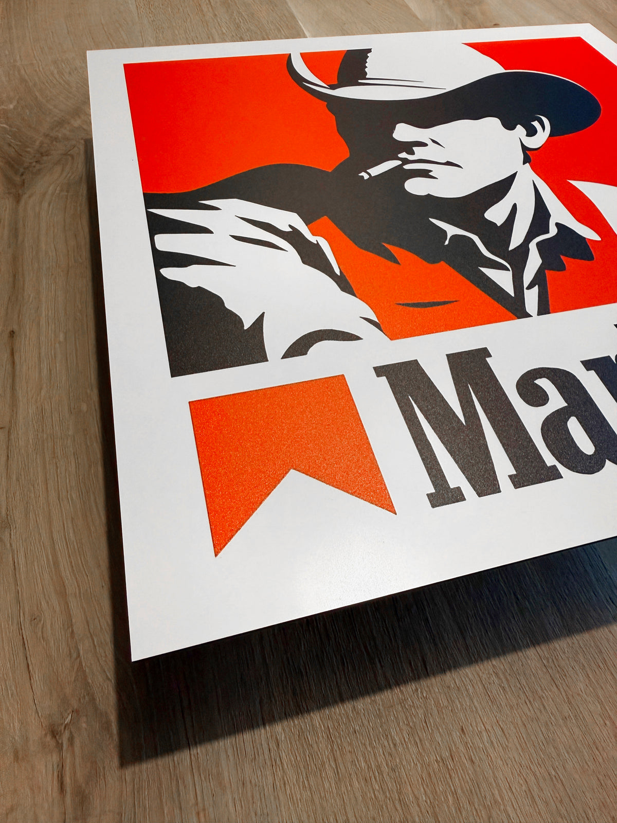 Reclamebord Marlboro sigaretten, aluminium, 40x40 cm