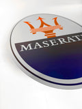 Reclamebord Maserati logo kleur,aluminium, 40x57 cm