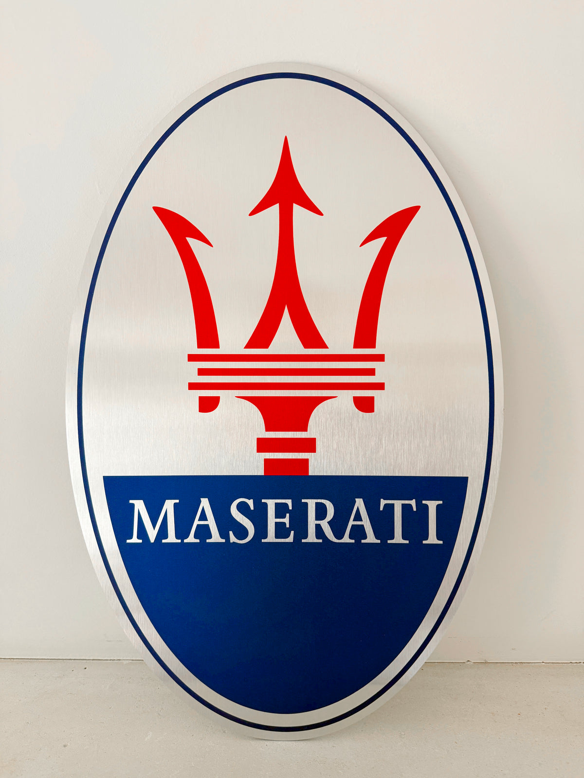 Reclamebord Maserati logo kleur,aluminium, 40x57 cm