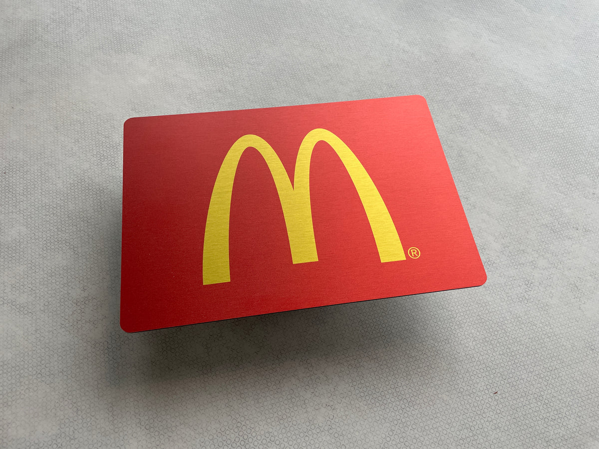 Reclamebord Mc Donalds logo, aluminium, rvs look, 30x21 cm35