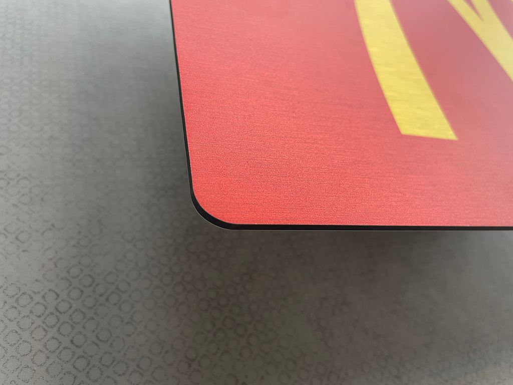 Reclamebord Mc Donalds logo, aluminium, rvs look, 30x21 cm35