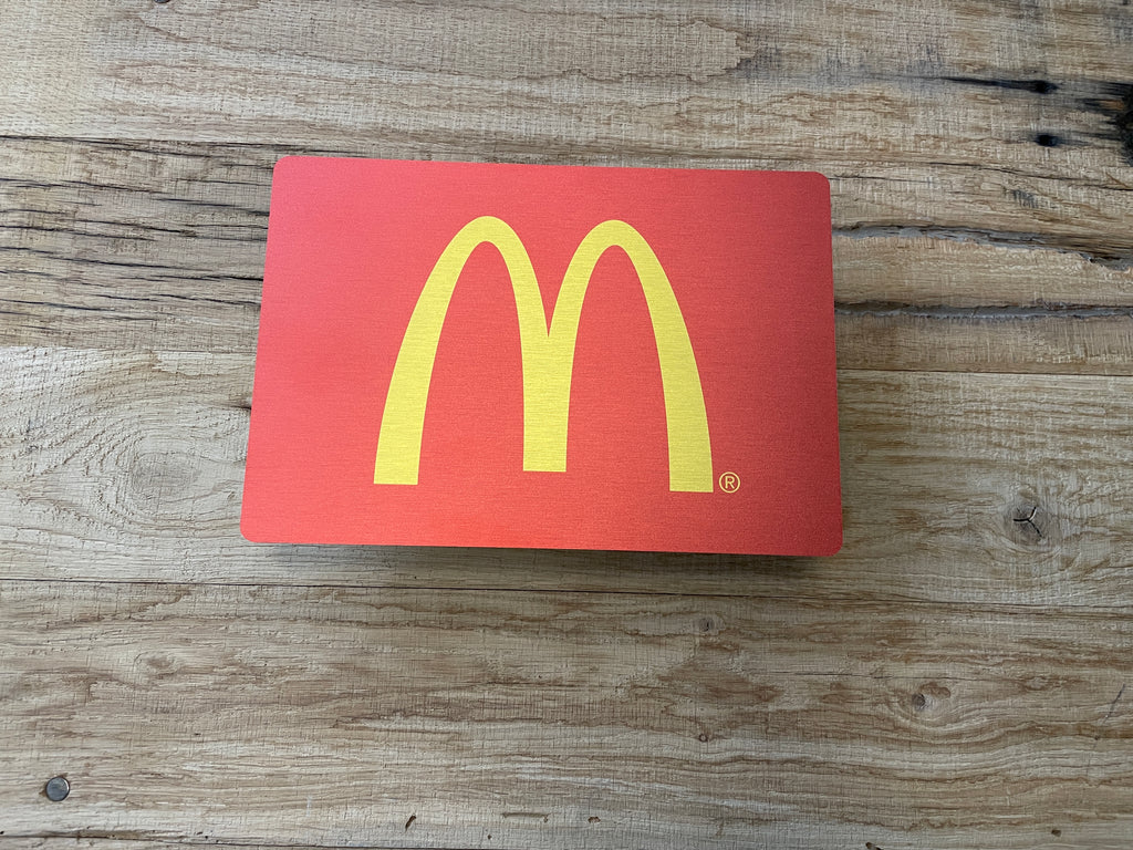 Reclamebord Mc Donalds logo, aluminium, rvs look, 30x21 cm35