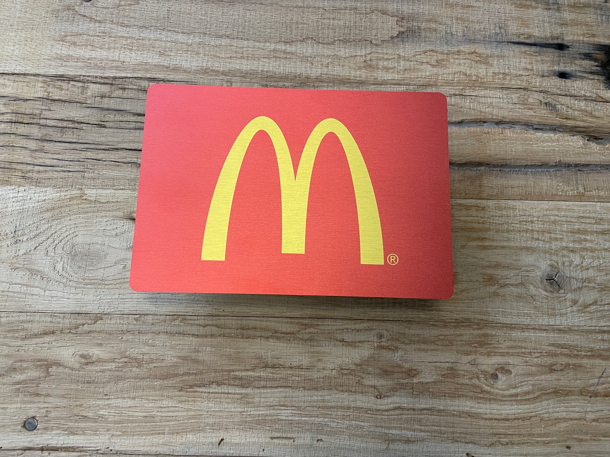 Reclamebord Mc Donalds logo, aluminium, rvs look, 30x21 cm35