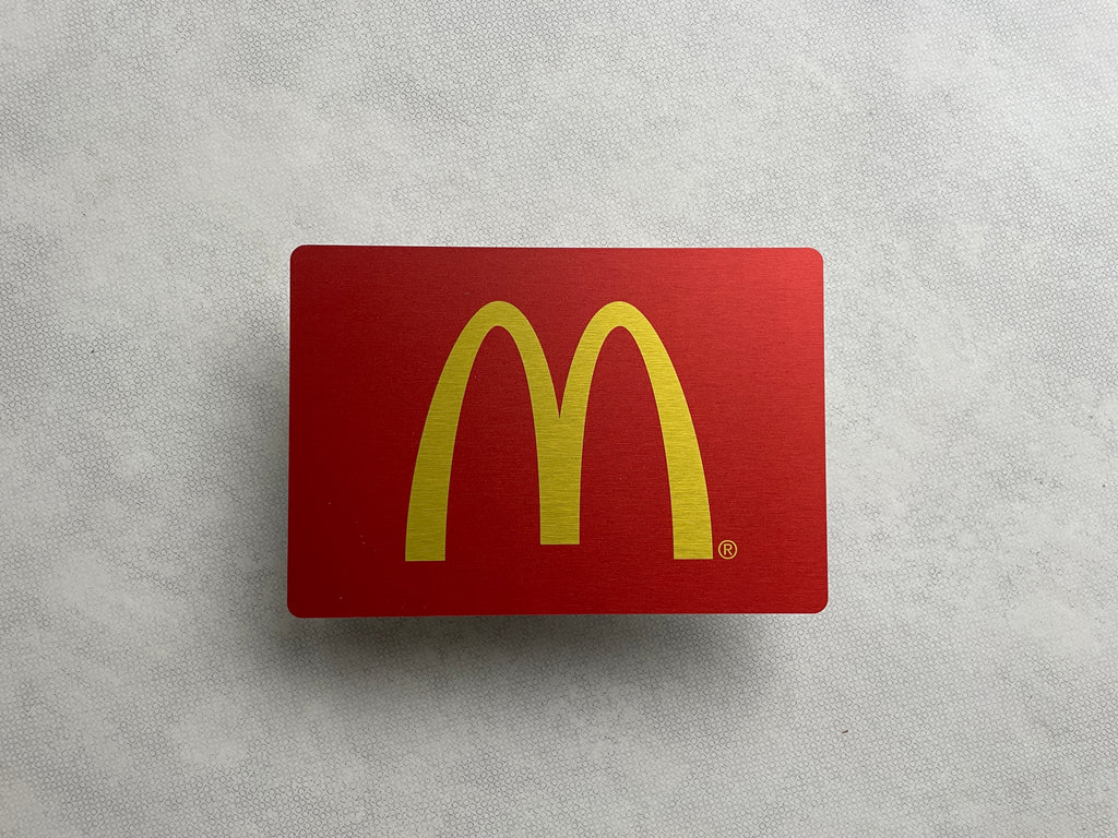 Reclamebord Mc Donalds logo, aluminium, rvs look, 30x21 cm35