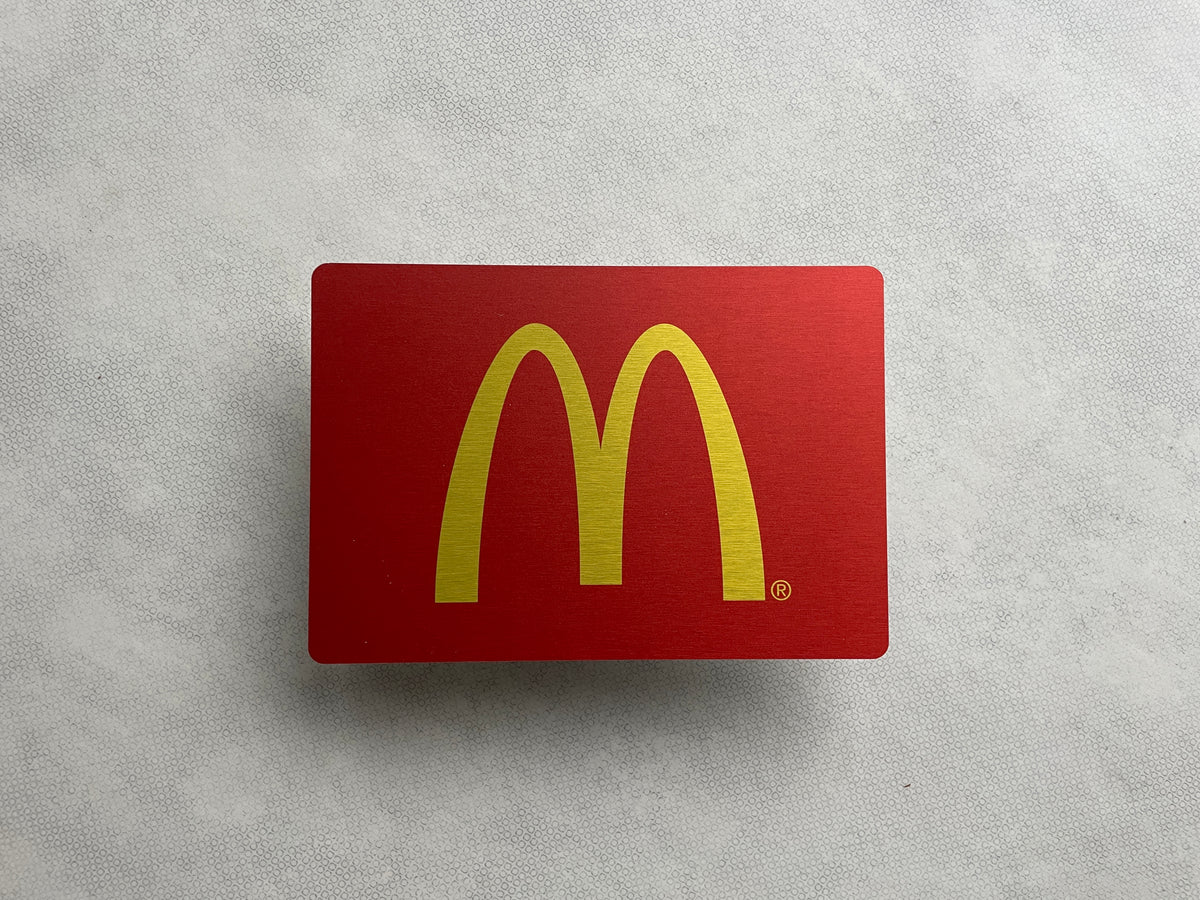 Reclamebord Mc Donalds logo, aluminium, rvs look, 30x21 cm35