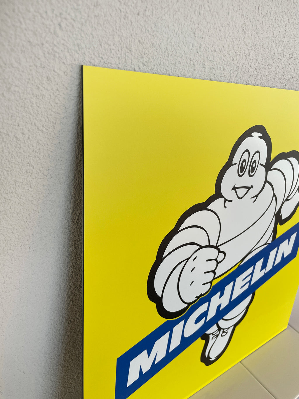 Reclamebord Michelin logo, aluminium, rvs look,v40x40 cm