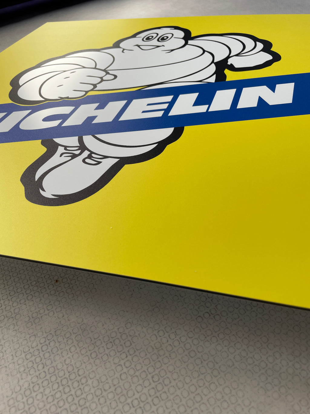 Reclamebord Michelin logo, aluminium, rvs look,v40x40 cm
