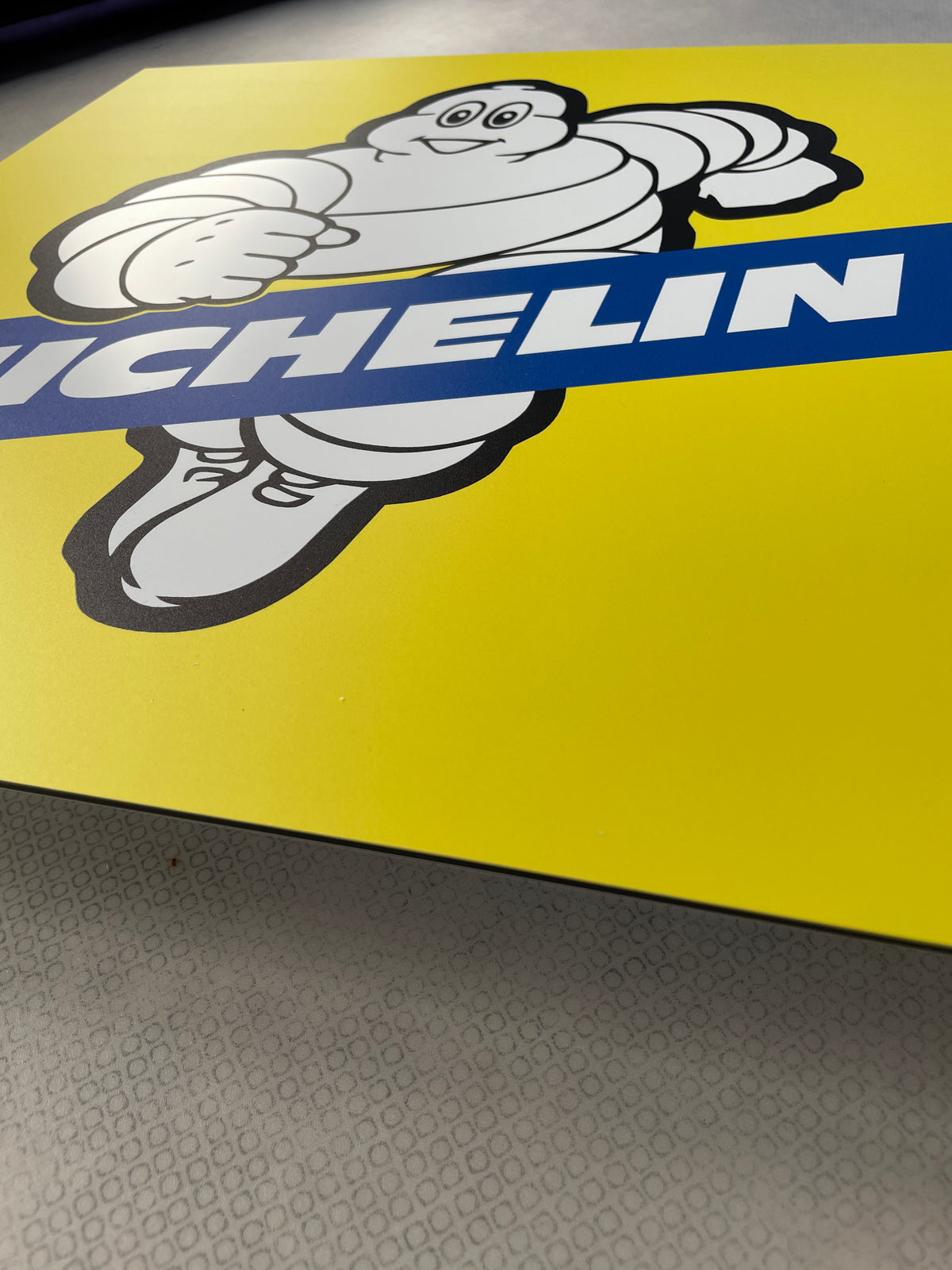 Reclamebord Michelin logo, aluminium, rvs look,v40x40 cm