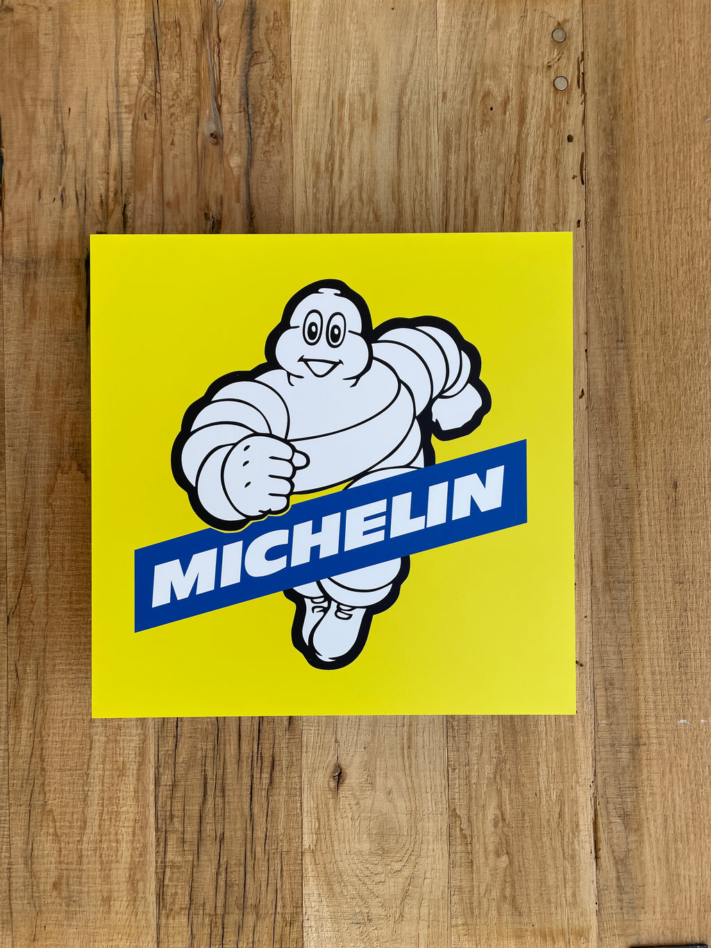Reclamebord Michelin logo, aluminium, rvs look,v40x40 cm