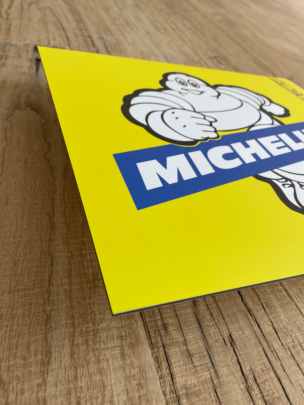 Reclamebord Michelin logo, aluminium, rvs look,v40x40 cm