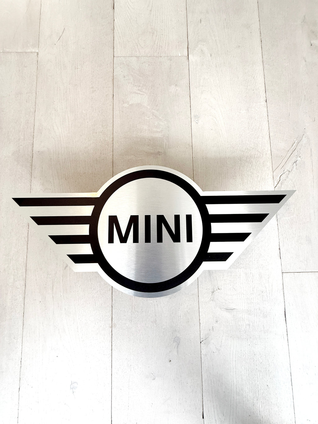 Reclamebord MINI logo embleem 40x40cm aluminium