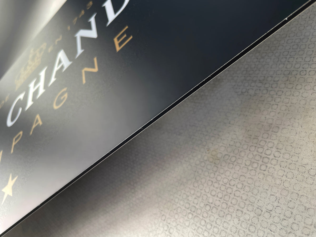 Reclamebord Moët & Chandon Champagne logo, aluminium, 59x29 cm