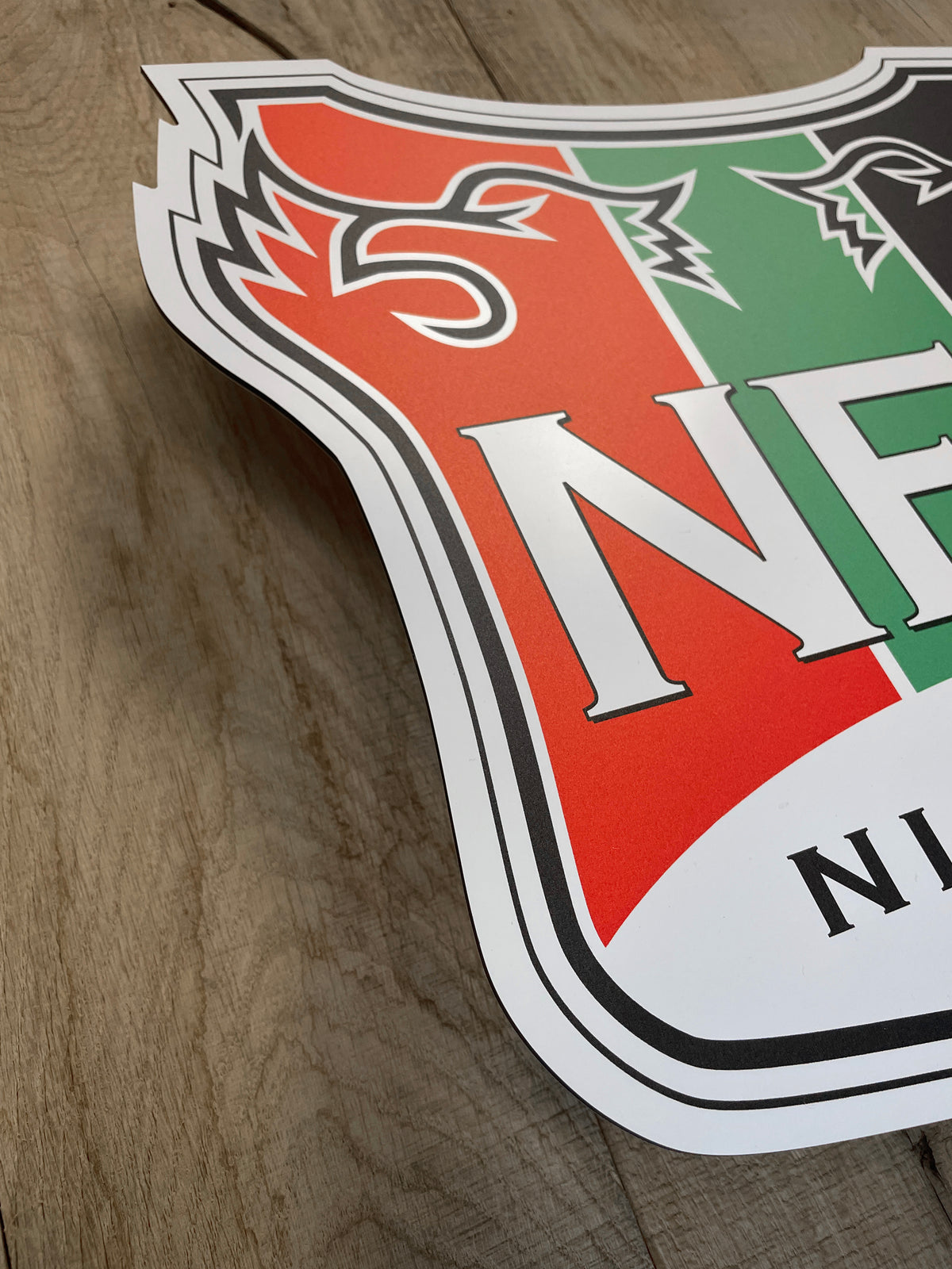Reclamebord N.E.C. voetbalclub wit logo, alu, 40 x 40cm