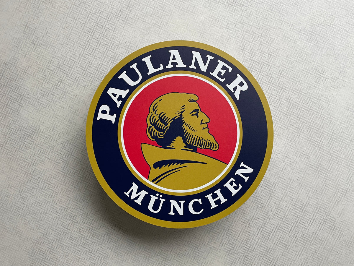 Reclamebord Paulaner logo groot, aluminium, 40x40 cm