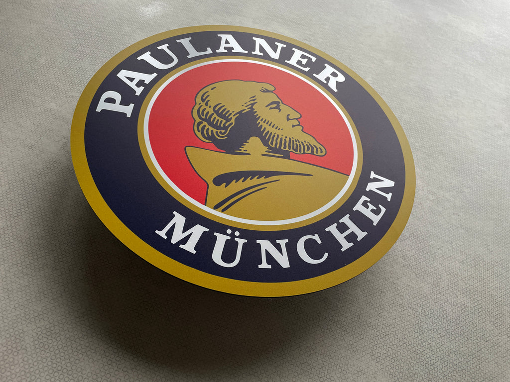 Reclamebord Paulaner logo groot, aluminium, 40x40 cm