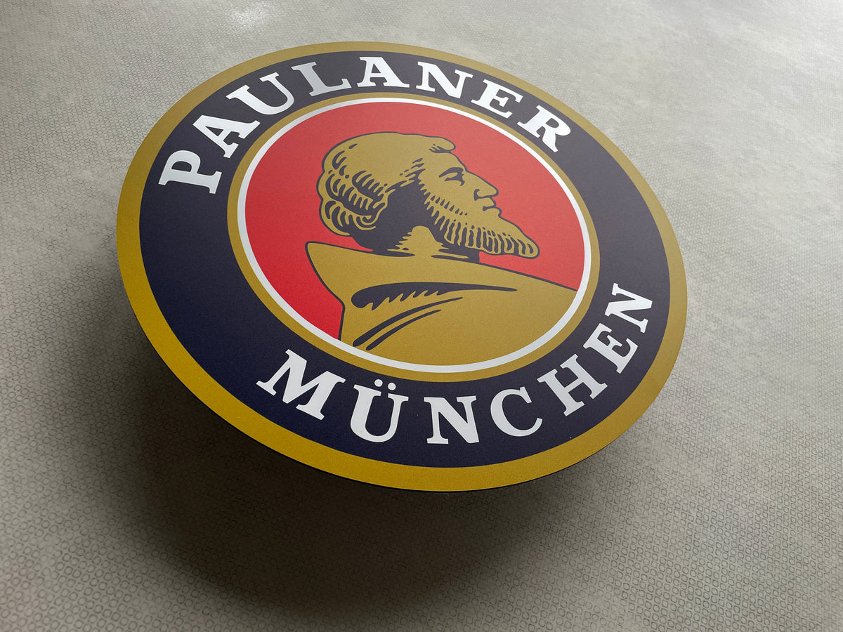 Reclamebord Paulaner logo groot, aluminium, 40x40 cm