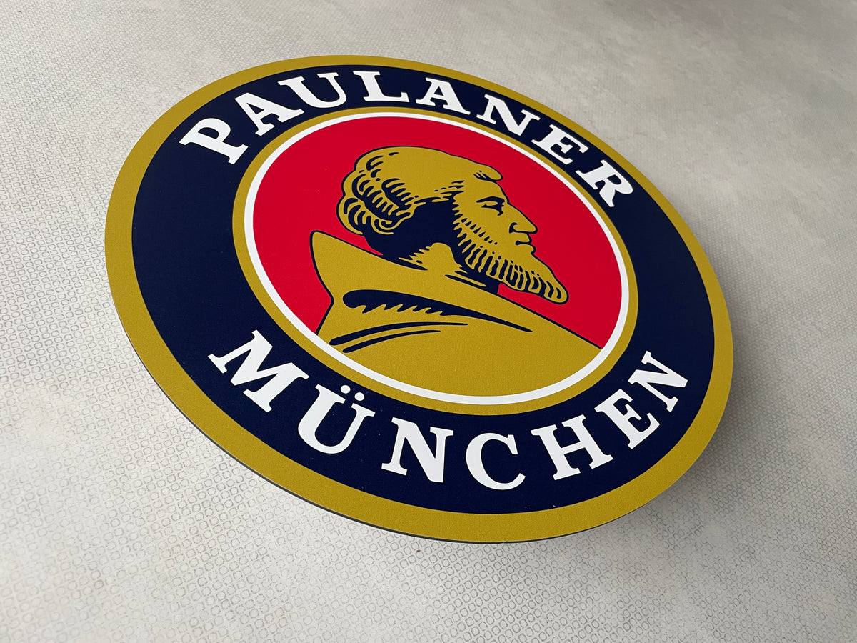 Reclamebord Paulaner logo groot, aluminium, 40x40 cm