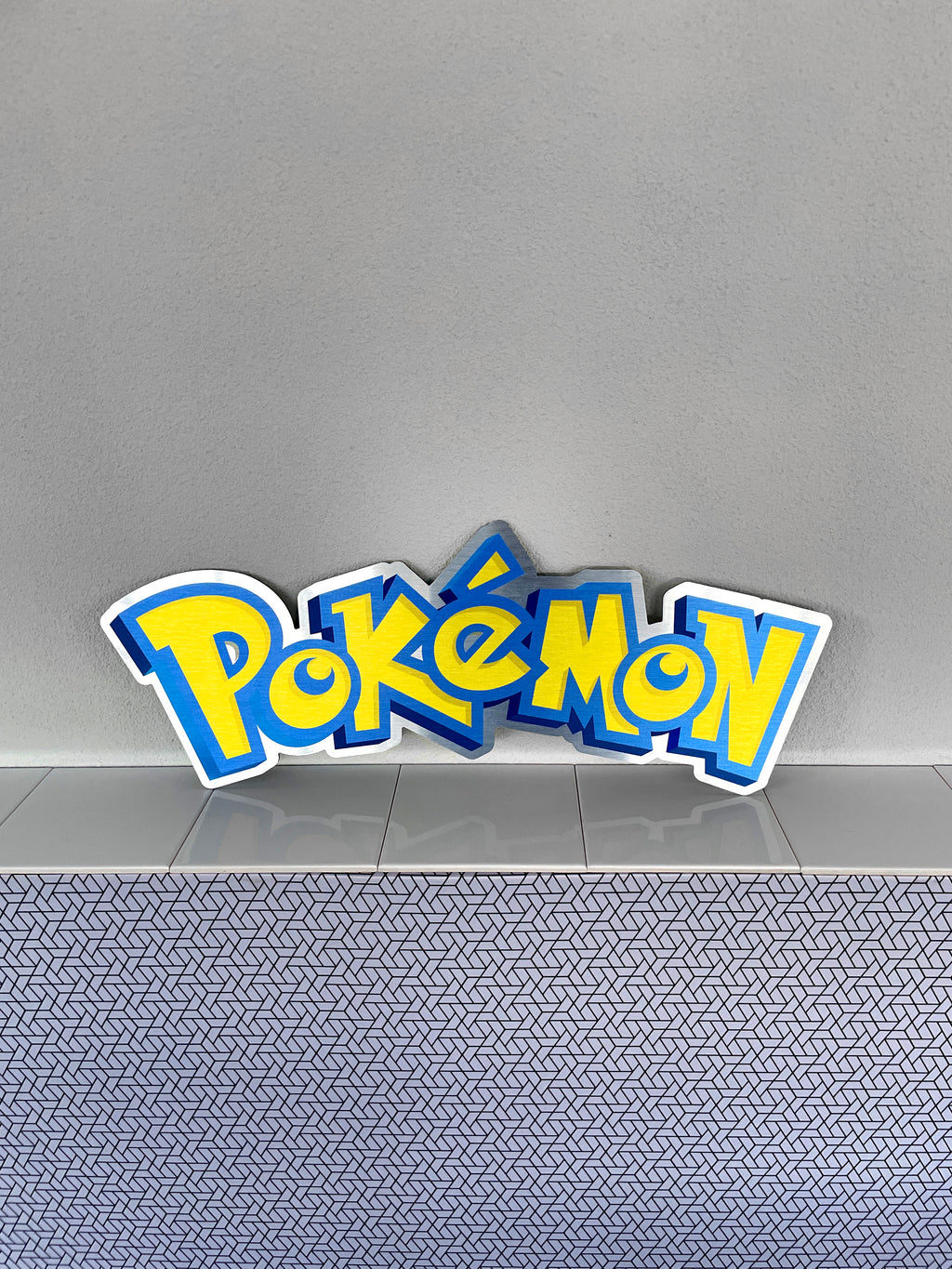 Reclamebord Pokémon logo bord, aluminium, rvs look, 57x23 cm