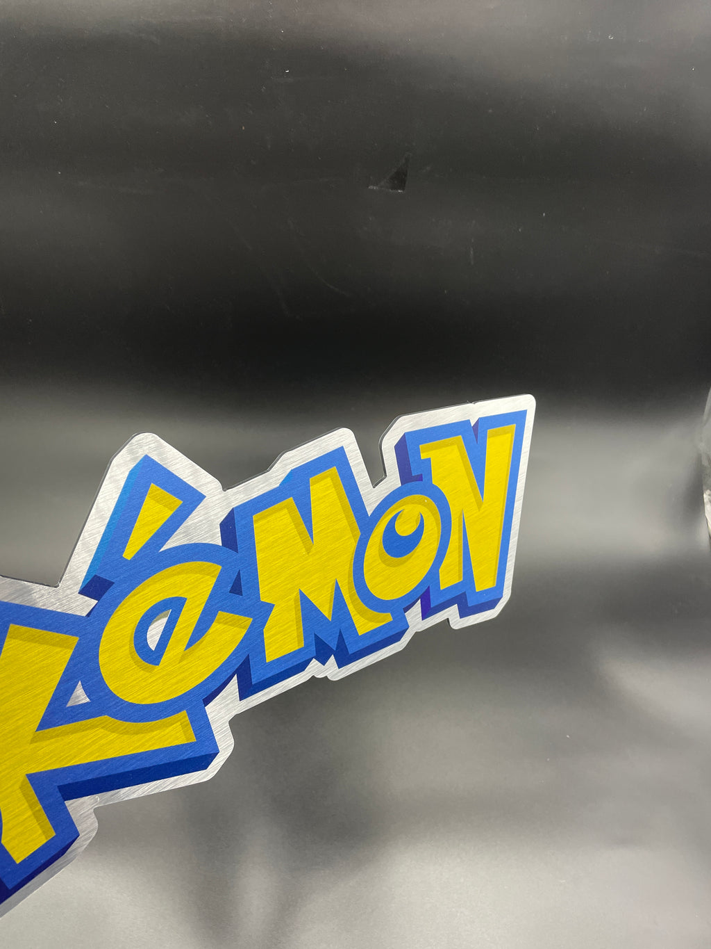 Reclamebord Pokémon logo bord, aluminium, rvs look, 57x23 cm
