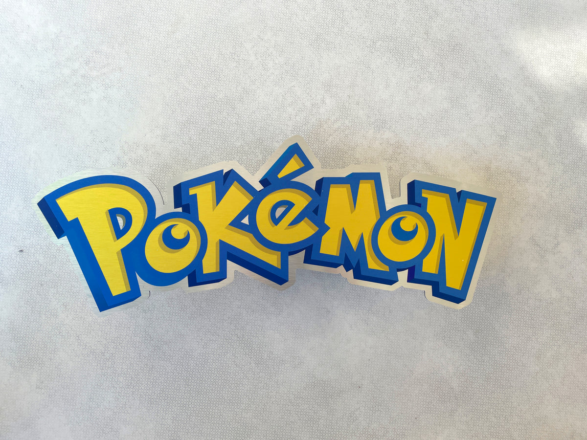 Reclamebord Pokémon logo bord, aluminium, rvs look, 57x23 cm
