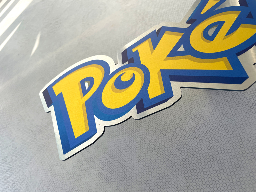 Reclamebord Pokémon logo bord, aluminium, rvs look, 57x23 cm