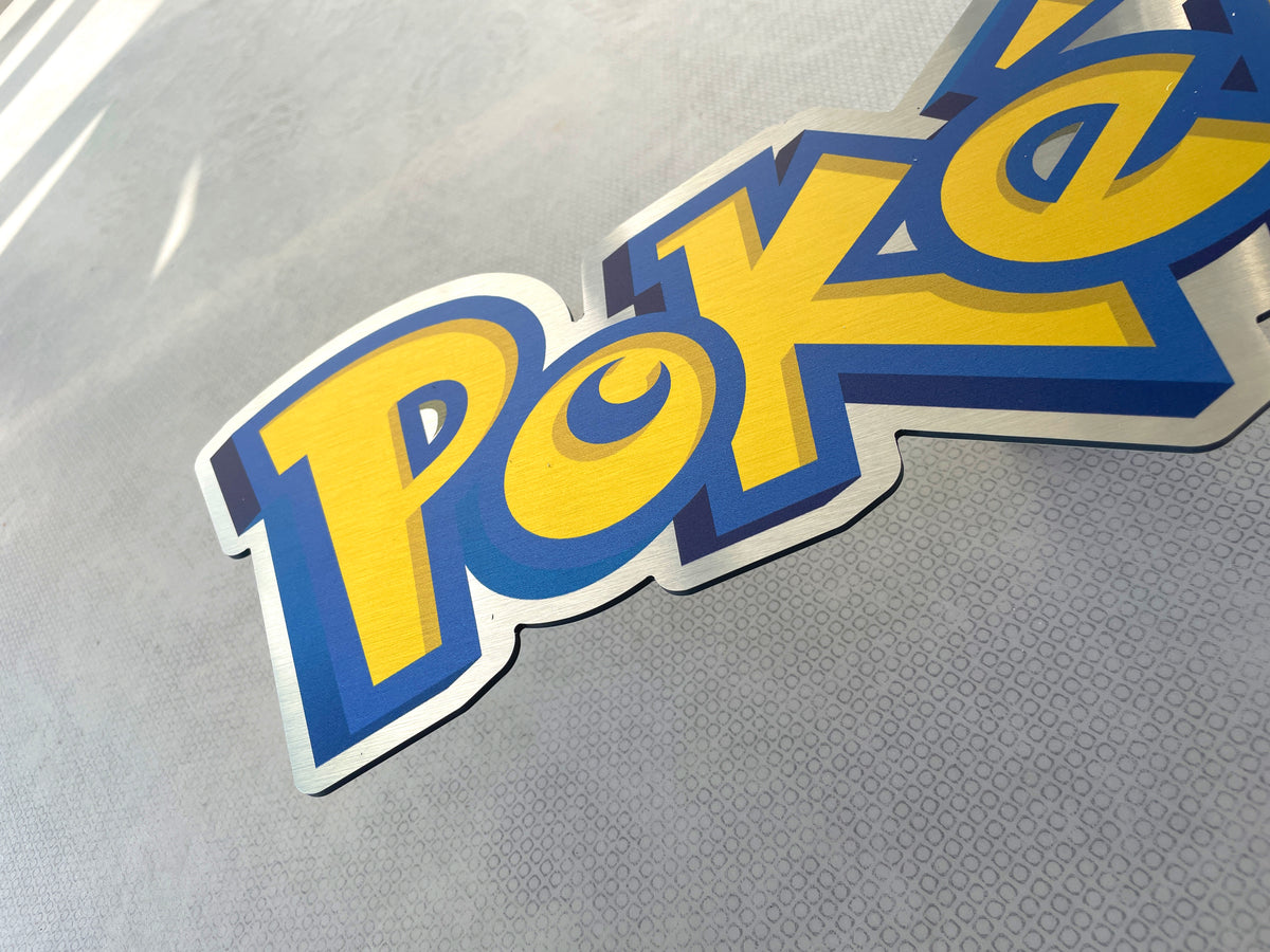 Reclamebord Pokémon logo bord, aluminium, rvs look, 57x23 cm