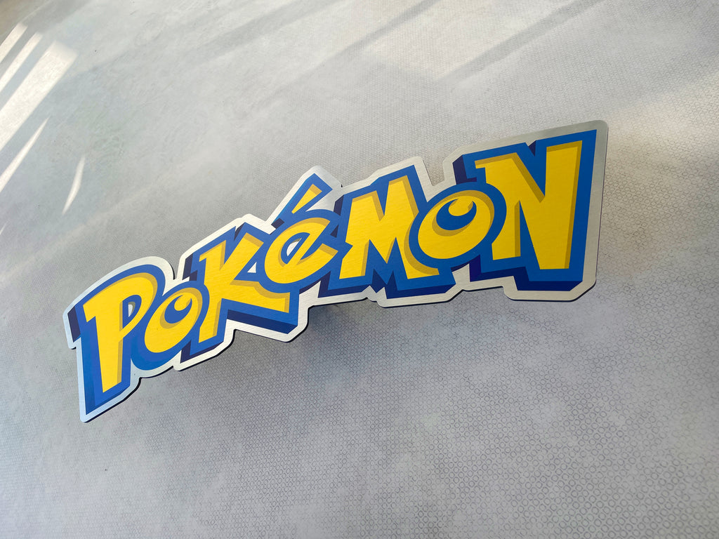 Reclamebord Pokémon logo bord, aluminium, rvs look, 57x23 cm