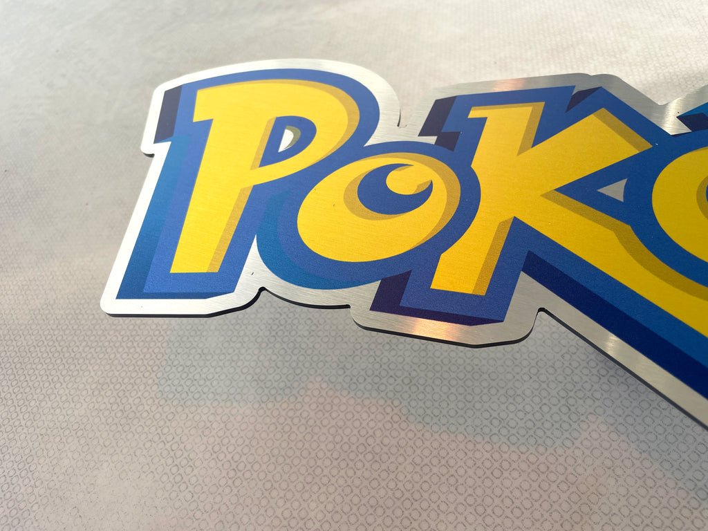 Reclamebord Pokémon logo bord, aluminium, rvs look, 57x23 cm