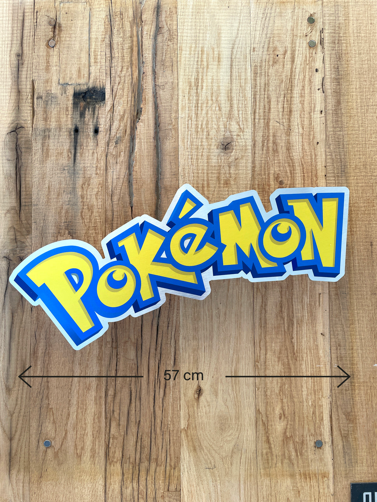 Reclamebord Pokémon logo bord, aluminium, rvs look, 57x23 cm