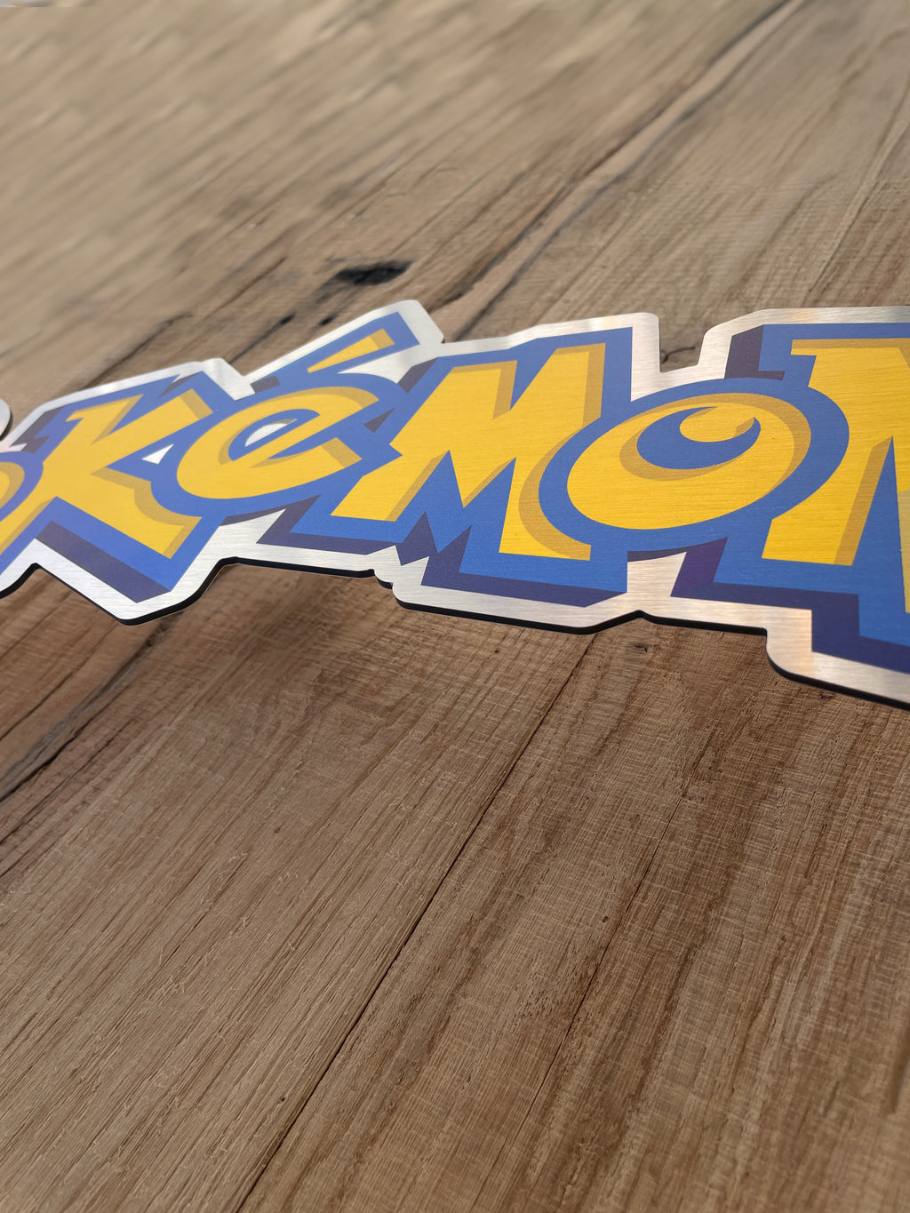 Reclamebord Pokémon logo bord, aluminium, rvs look, 57x23 cm