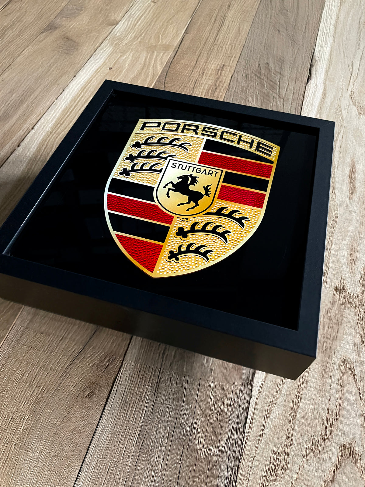 Lichtbak Porsche logo embleem reclamebord, 50X50cm, verlicht