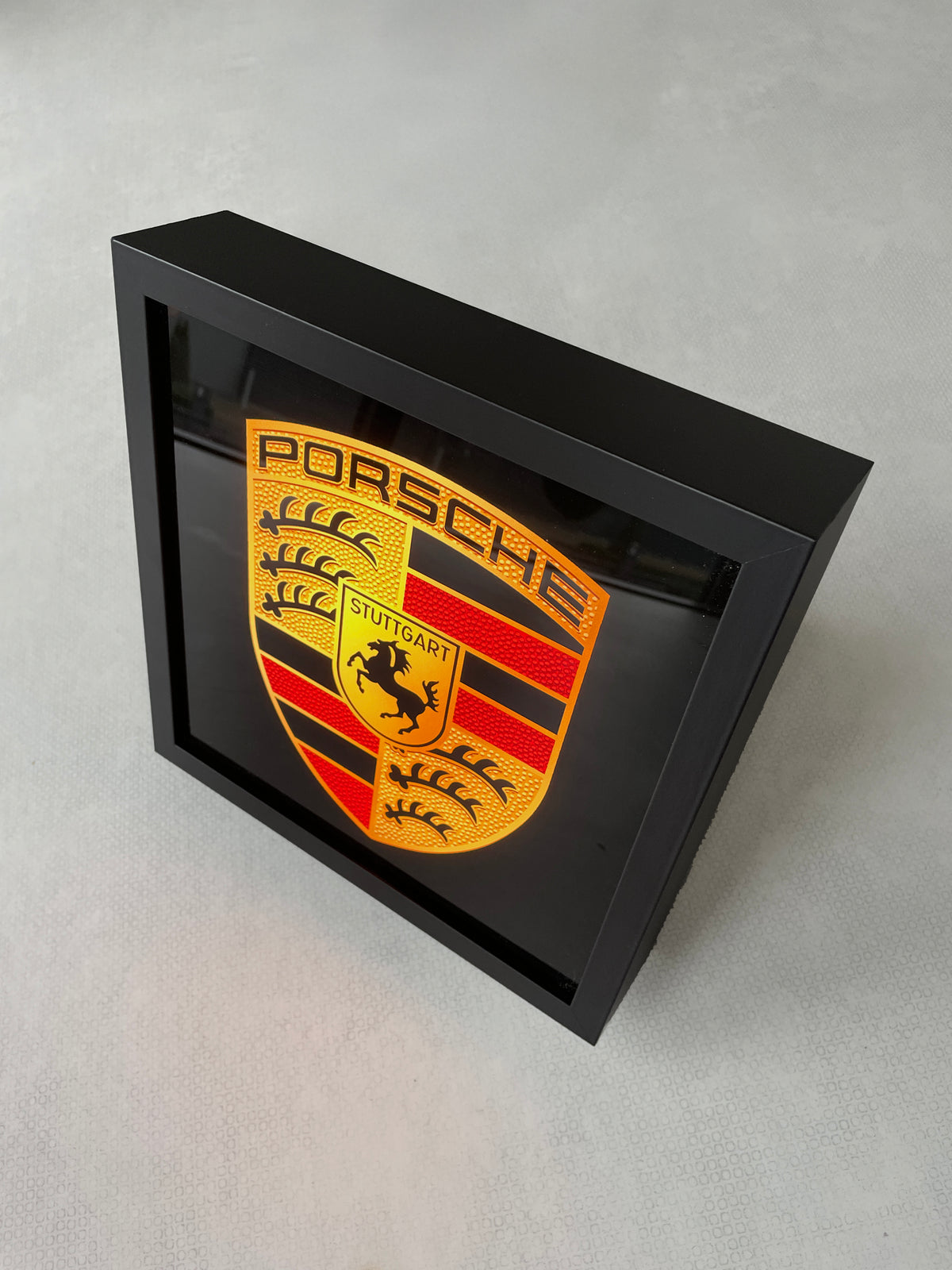 Lichtbak Porsche logo embleem reclamebord, 25x25cm, verlicht65