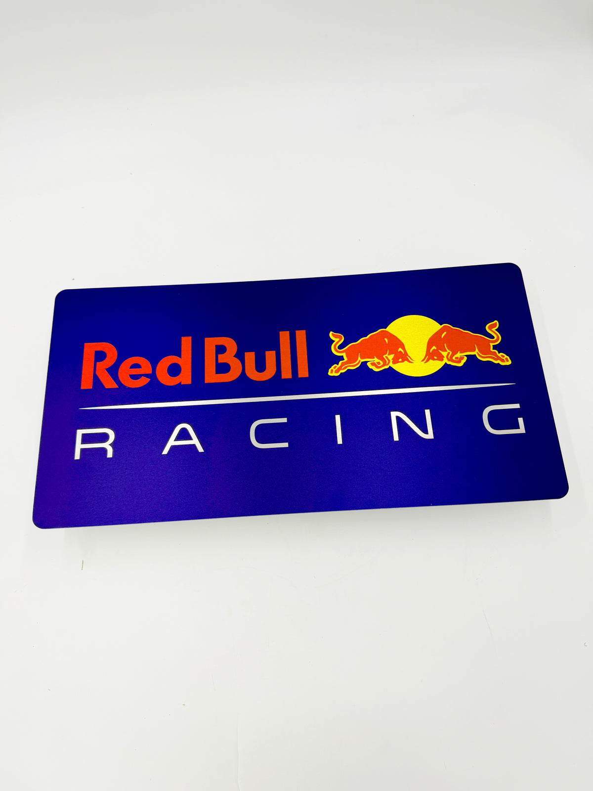 Reclamebord RedBull racing logo, aluminium, 57x29 cm