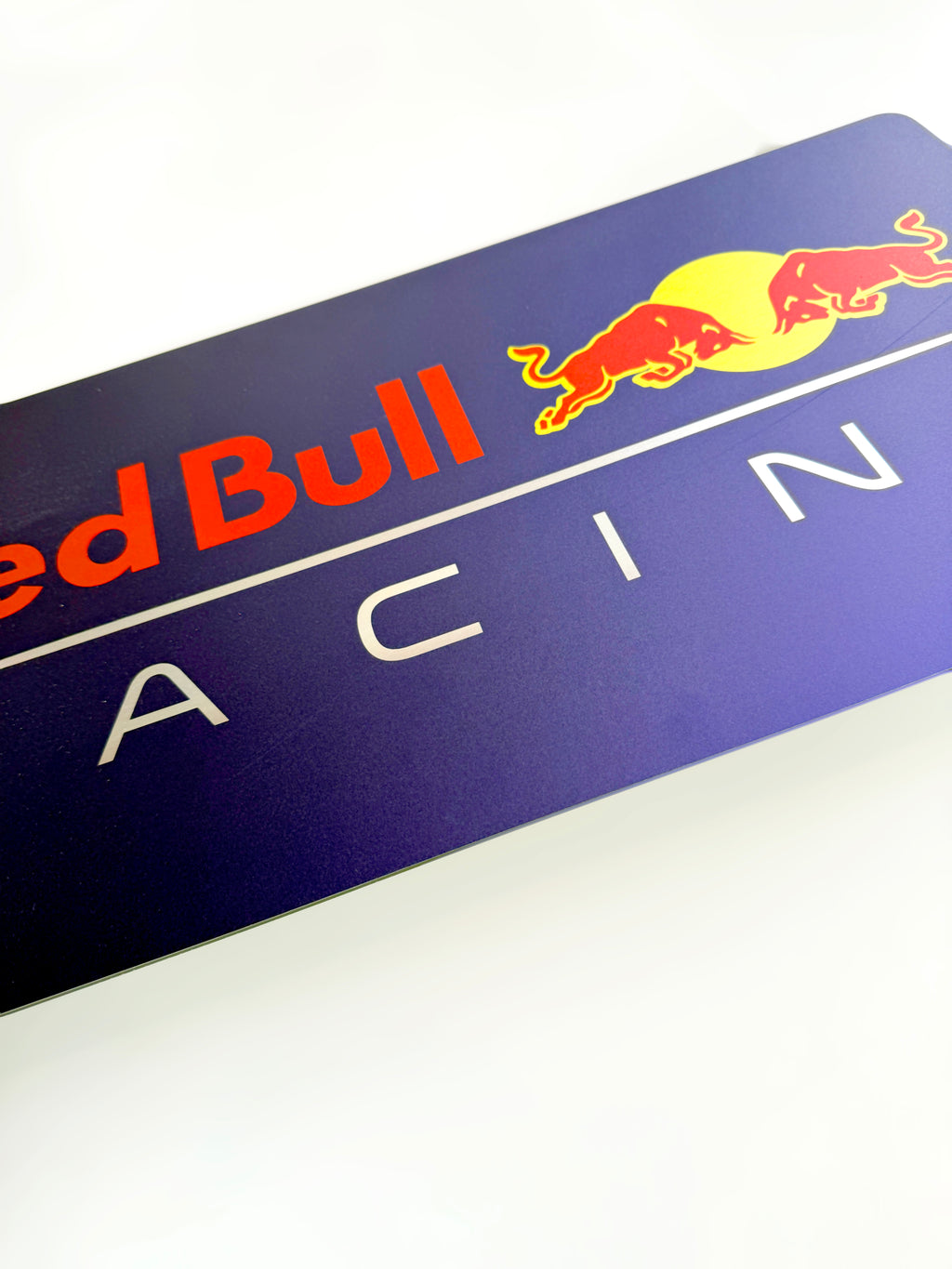 Reclamebord RedBull racing logo, aluminium, 57x29 cm