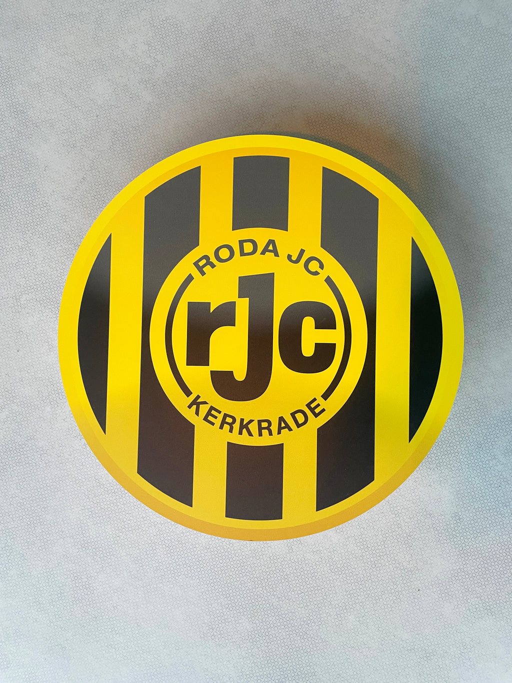 Reclamebord Roda JC voetbalclub logo, alu, 3mm dik, 40x40cm
