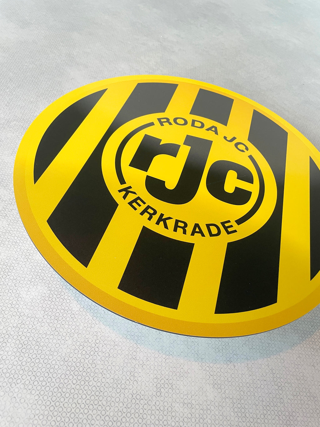 Reclamebord Roda JC voetbalclub logo, alu, 3mm dik, 40x40cm