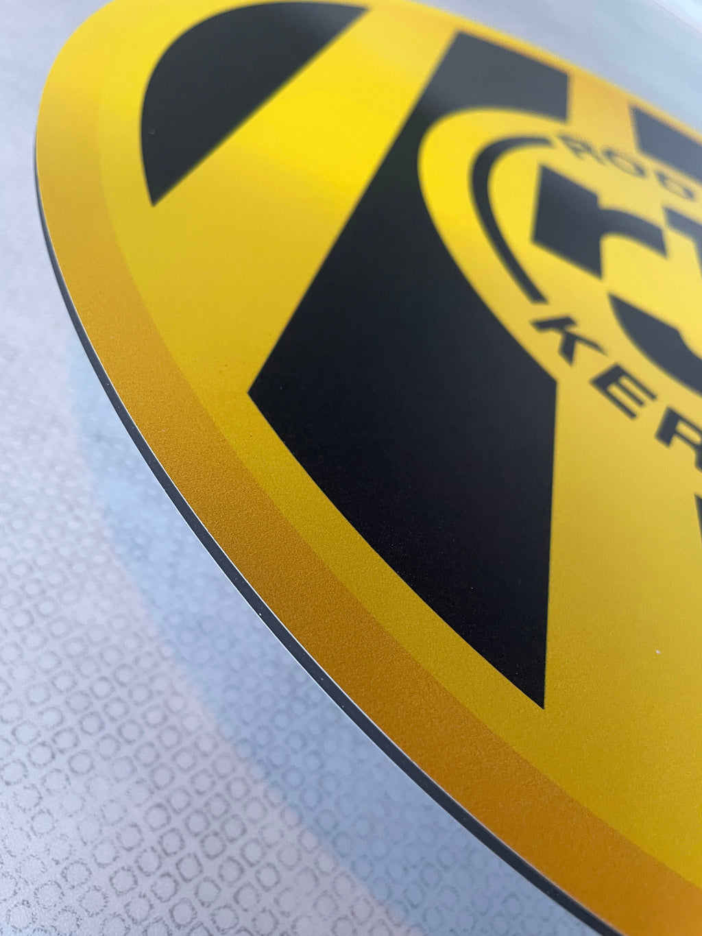 Reclamebord Roda JC voetbalclub logo, alu, 3mm dik, 40x40cm
