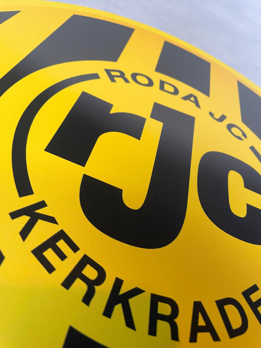 Reclamebord Roda JC voetbalclub logo, alu, 3mm dik, 40x40cm