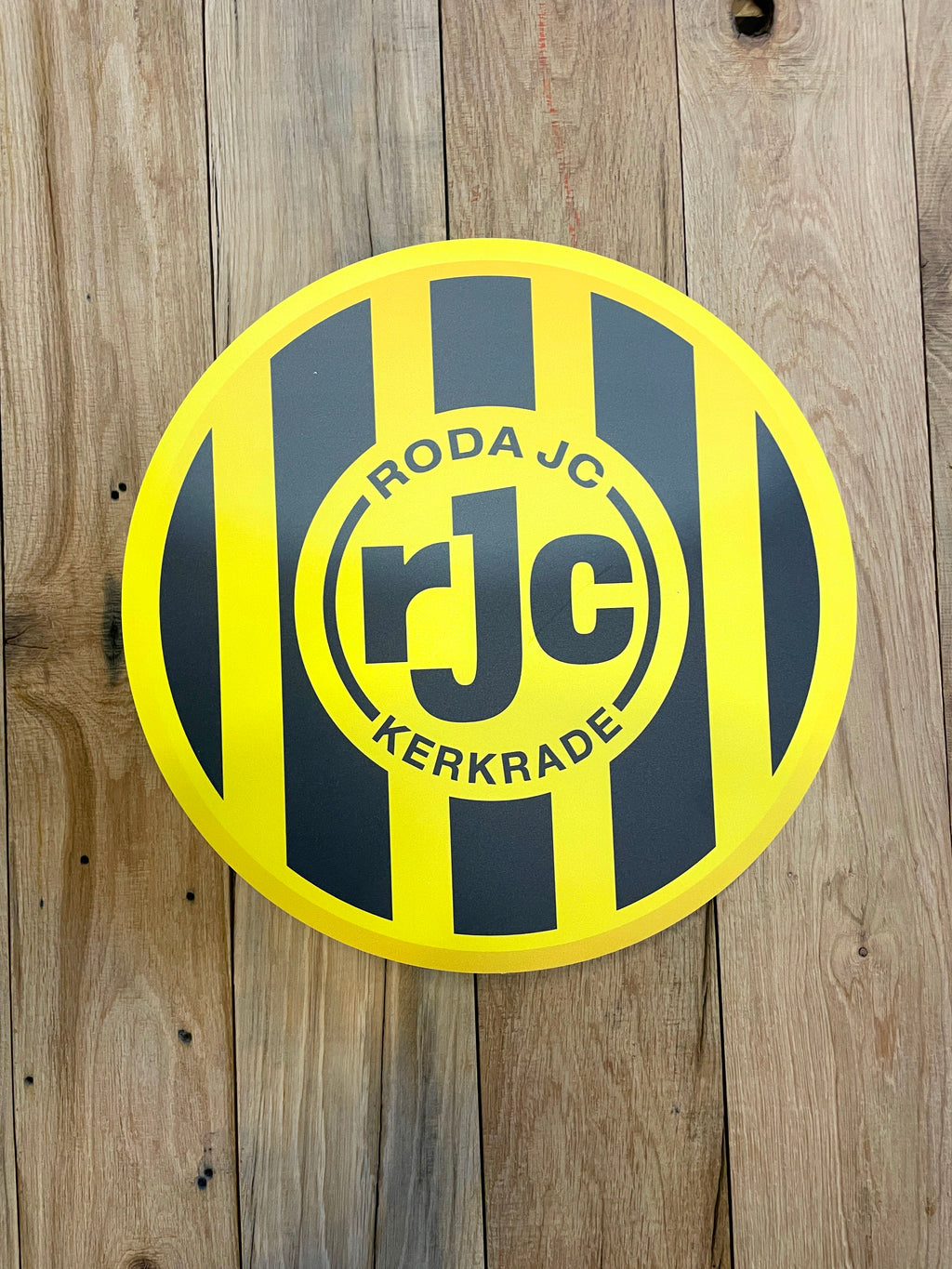 Reclamebord Roda JC voetbalclub logo, alu, 3mm dik, 40x40cm