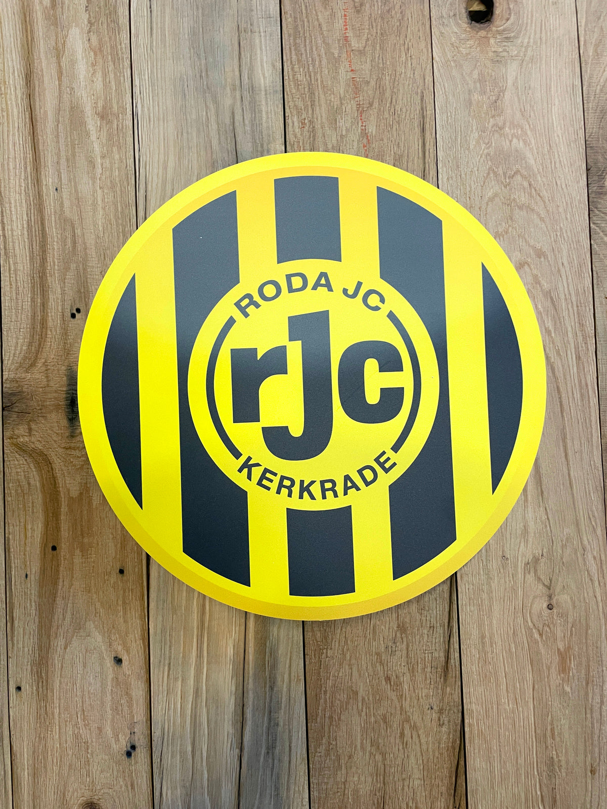 Reclamebord Roda JC voetbalclub logo, alu, 3mm dik, 40x40cm