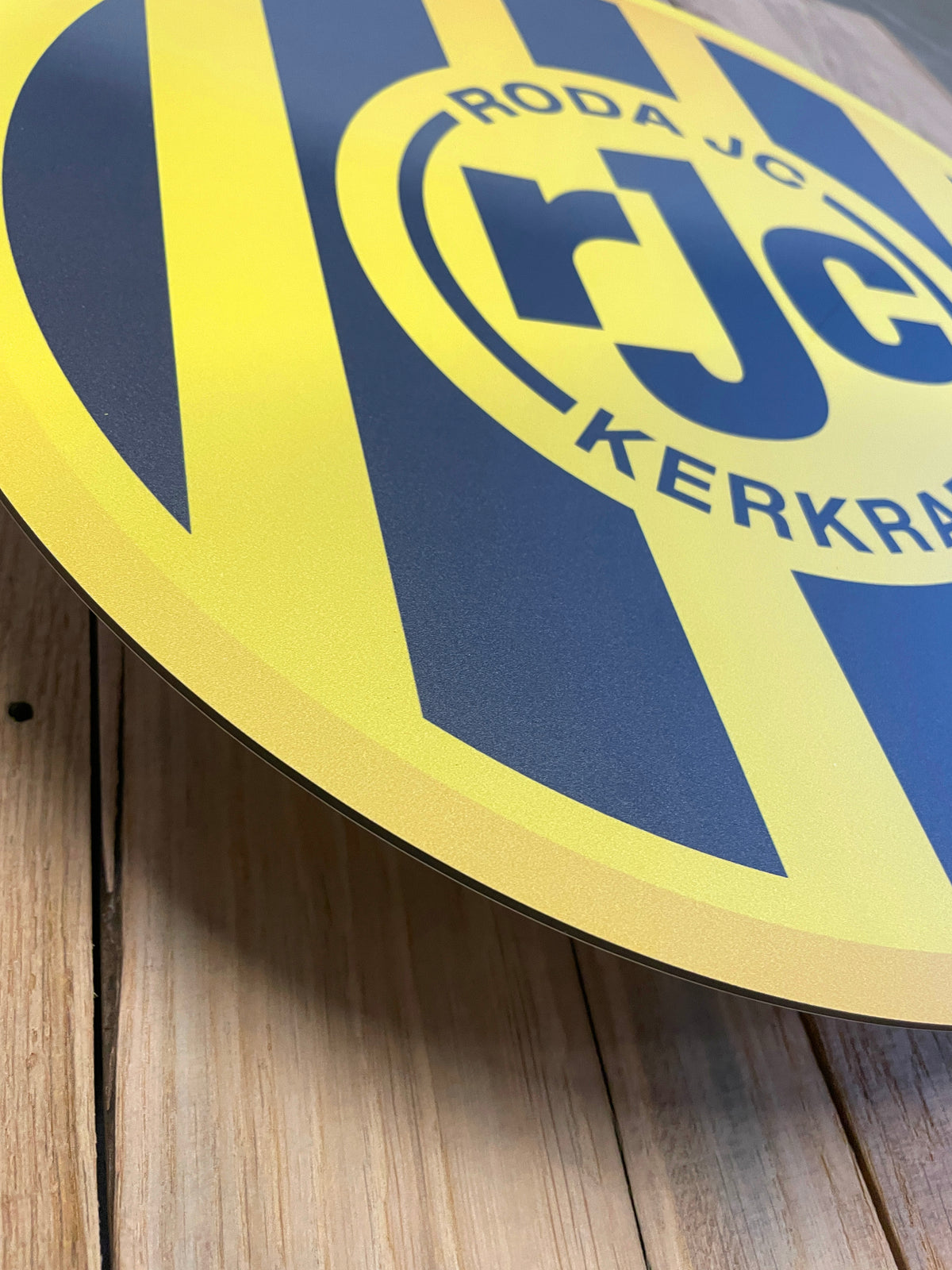 Reclamebord Roda JC voetbalclub logo, alu, 3mm dik, 40x40cm