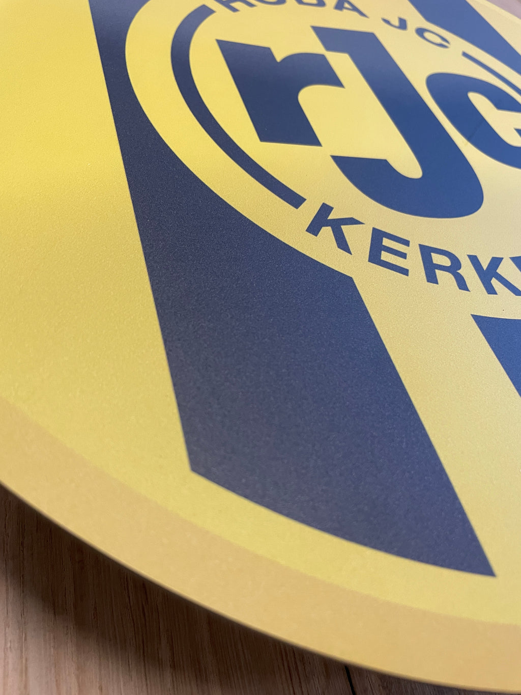Reclamebord Roda JC voetbalclub logo, alu, 3mm dik, 40x40cm