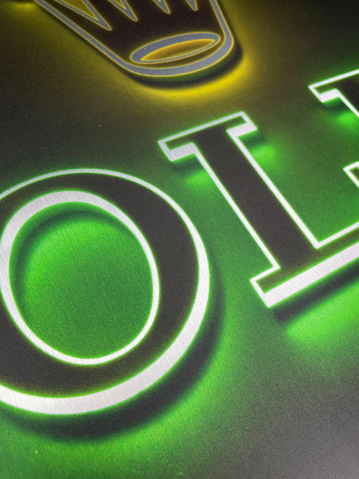 Reclamebord Rolex glans logo groen, aluminium, 40x57 cm