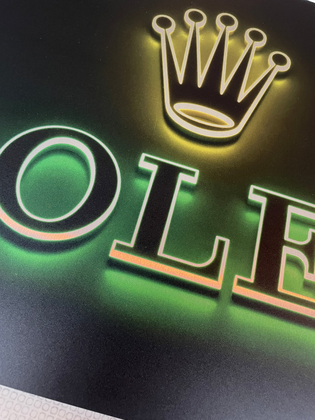Reclamebord Rolex glans logo groen, aluminium, 40x57 cm