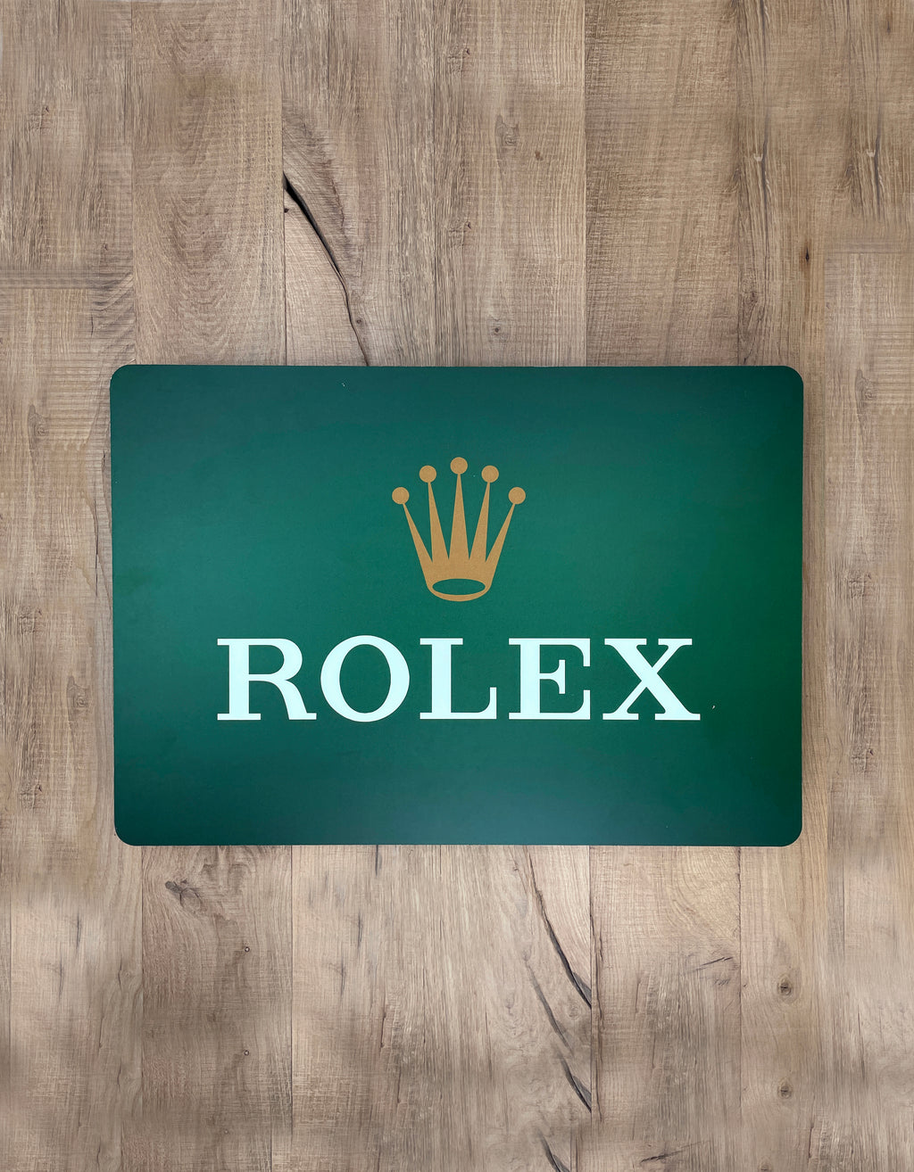 Reclamebord Rolex strak logo groen, aluminium, 40x57 cm