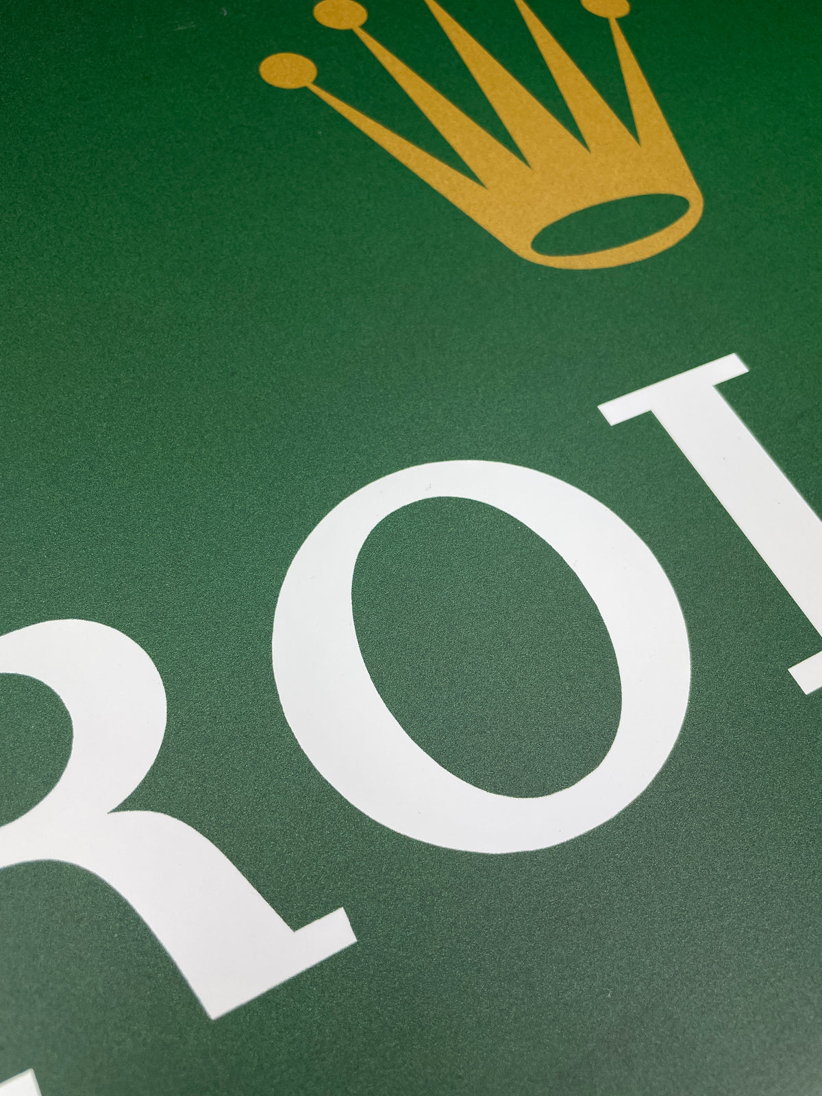 Reclamebord Rolex strak logo groen, aluminium, 40x57 cm