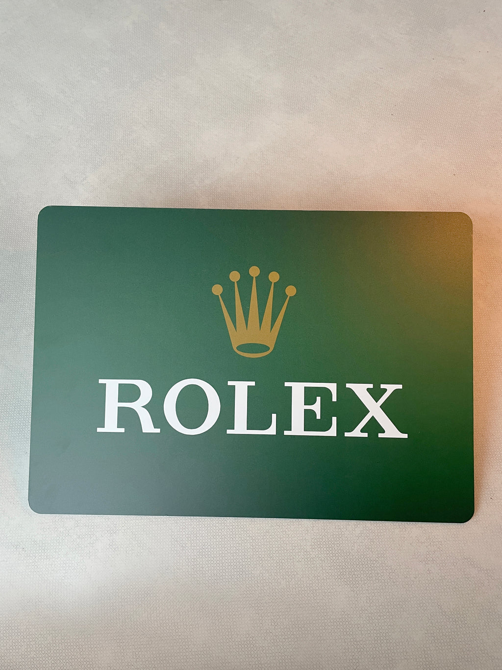 Reclamebord Rolex strak logo groen, aluminium, 40x57 cm